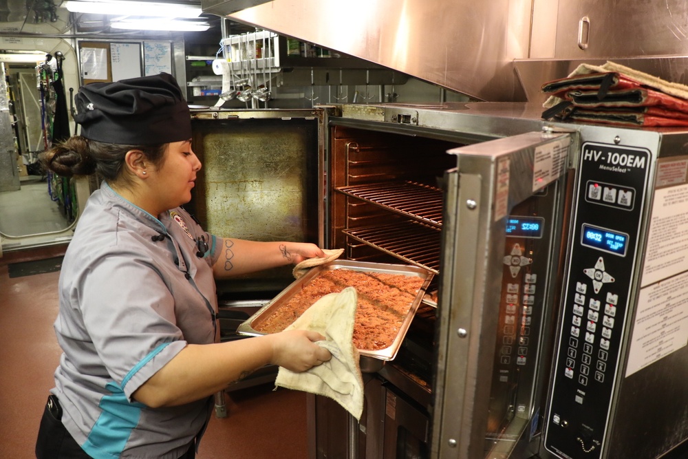 USS Billings Culinary Specialists Prepare Food for the Crew