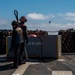 Gridley conducts a vertical replenishment-at-sea with the Military Sealift Command fleet replenishment oiler USNS Richard E. Byrd (T-AKE 4)