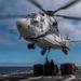 Gridley conducts a vertical replenishment-at-sea with the Military Sealift Command fleet replenishment oiler USNS Richard E. Byrd (T-AKE 4)