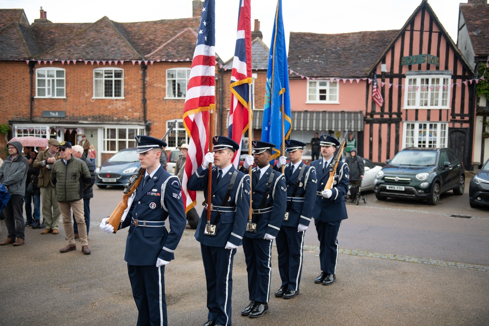 USAF honor guard participate in Lavenham Memorial ceremony