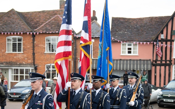 USAF honor guard participate in Lavenham Memorial ceremony