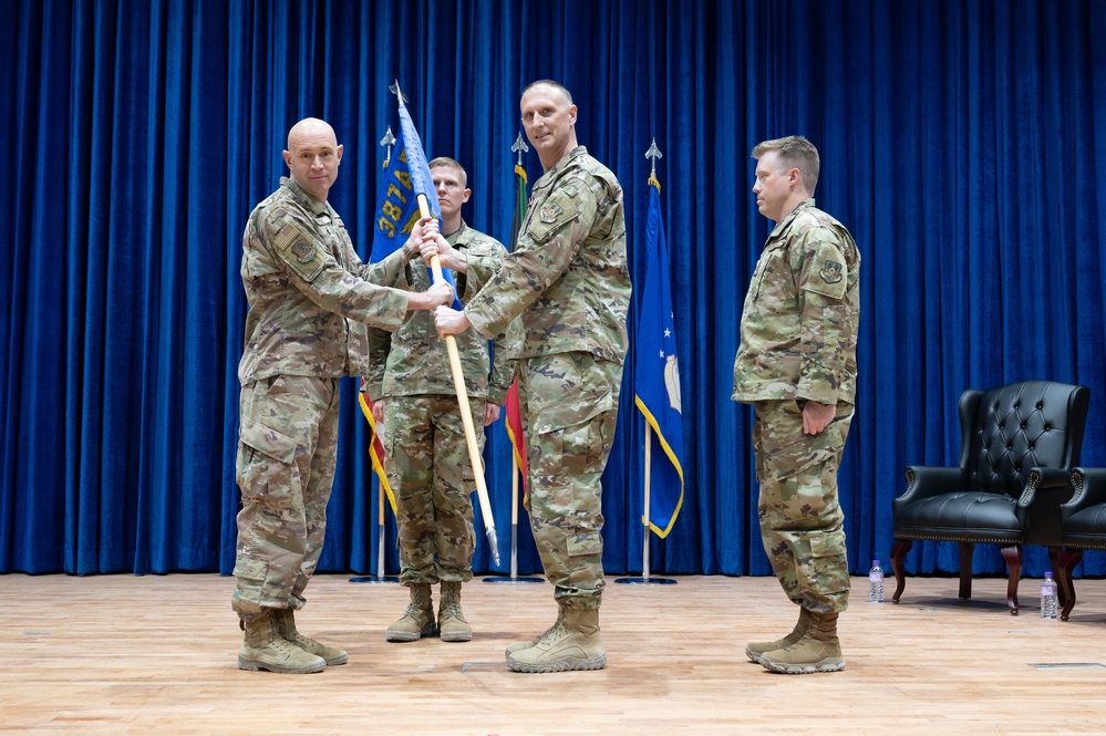 387th Air Expeditionary Squadron holds change of command ceremony