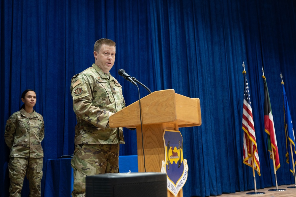 387th Air Expeditionary Squadron holds change of command ceremony