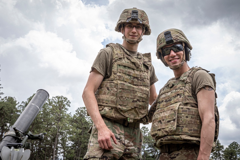 1-114th Infantry Regiment mortar platoon training