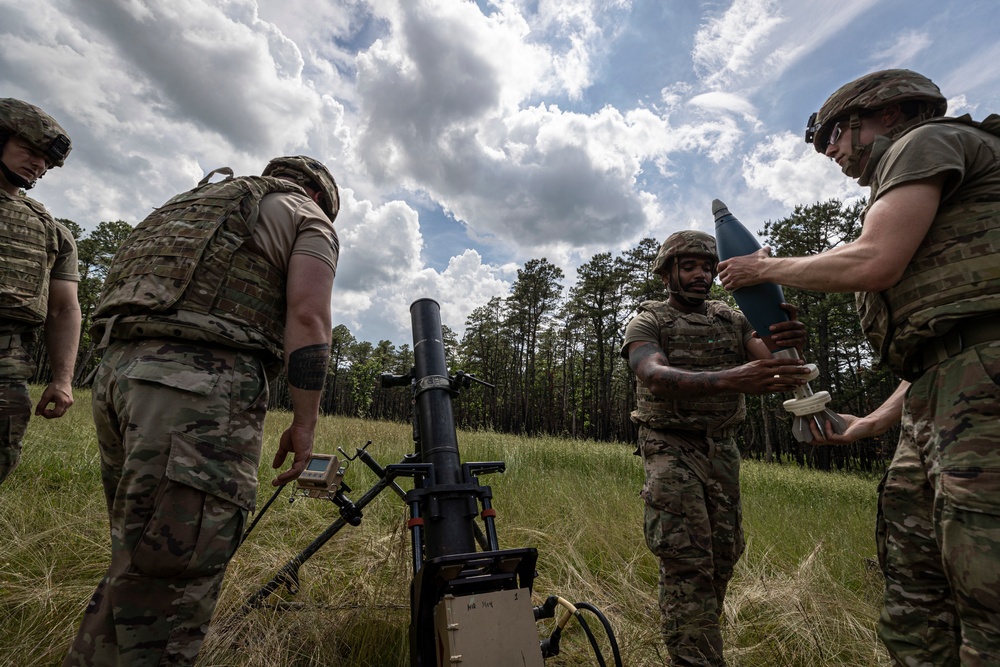 1-114th Infantry Regiment mortar platoon training