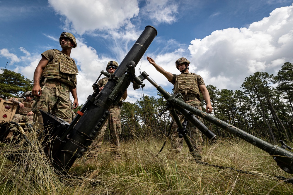 1-114th Infantry Regiment mortar platoon training