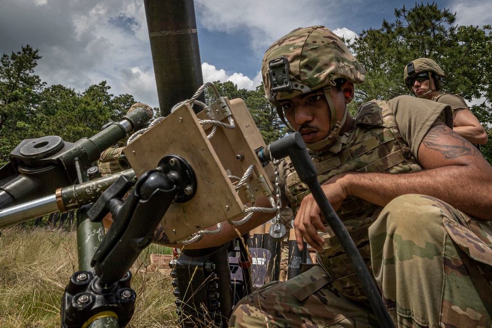 1-114th Infantry Regiment mortar platoon training