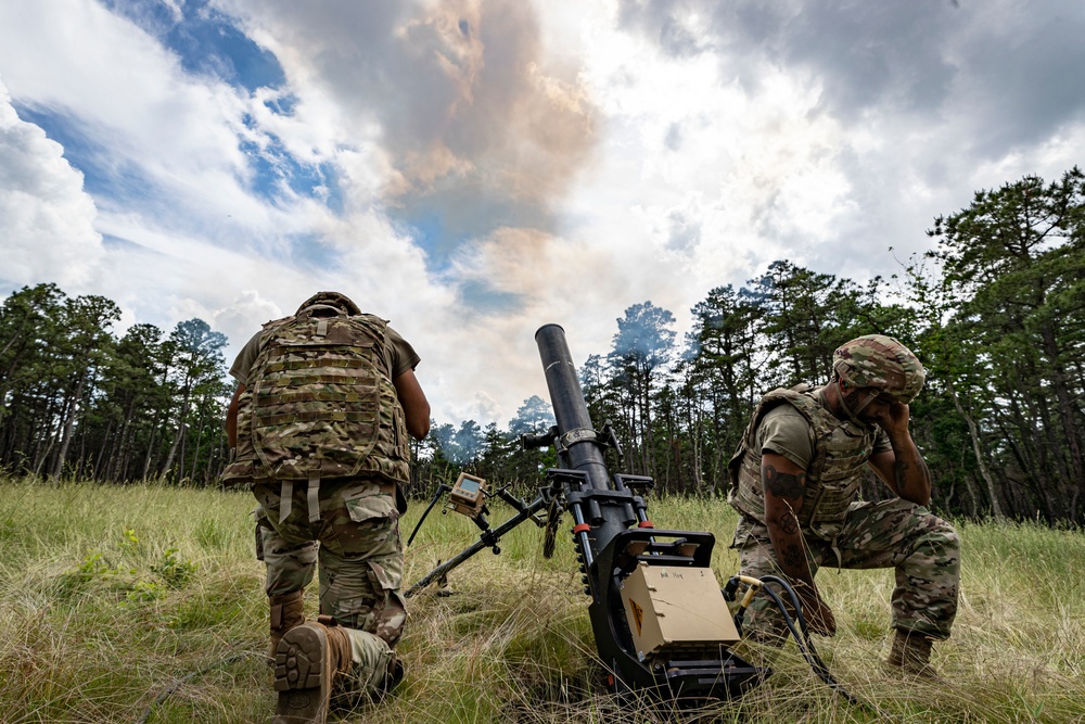 1-114th Infantry Regiment mortar platoon training