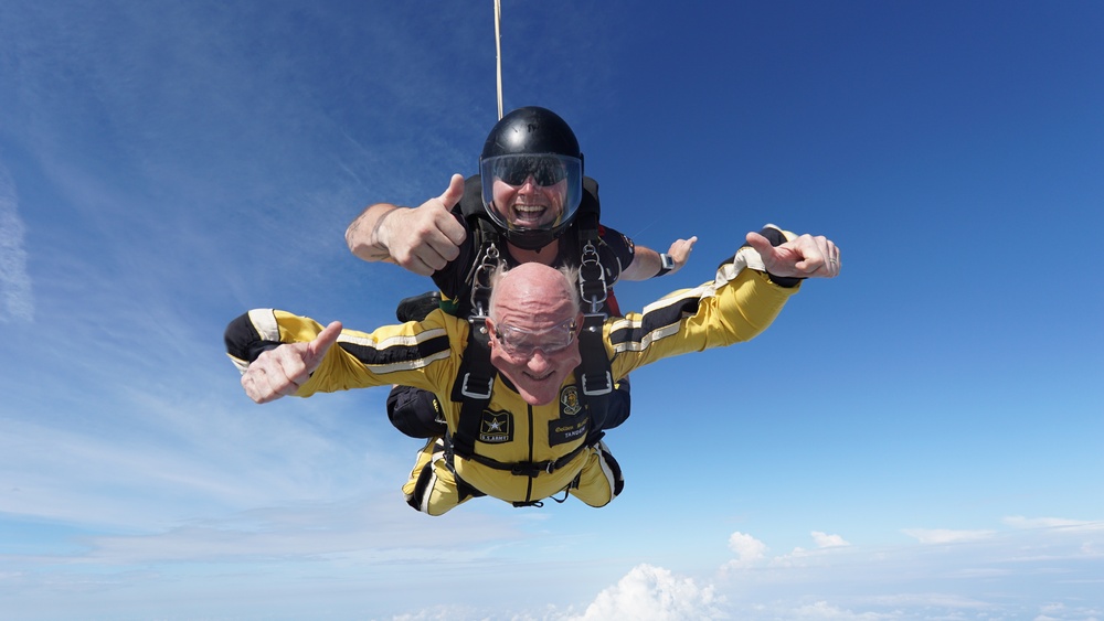 The U.S. Army Parachute Team celebrates community partners in tandem event