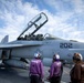 Commander, Carrier Strike Group 4 Flies a F/A-18F Super Hornet Aircraft