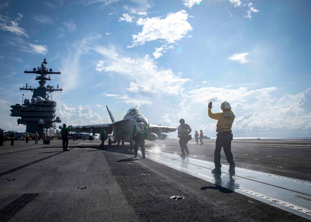 Flight operations aboard USS George H.W. Bush (CVN 77) during COMPTUEX