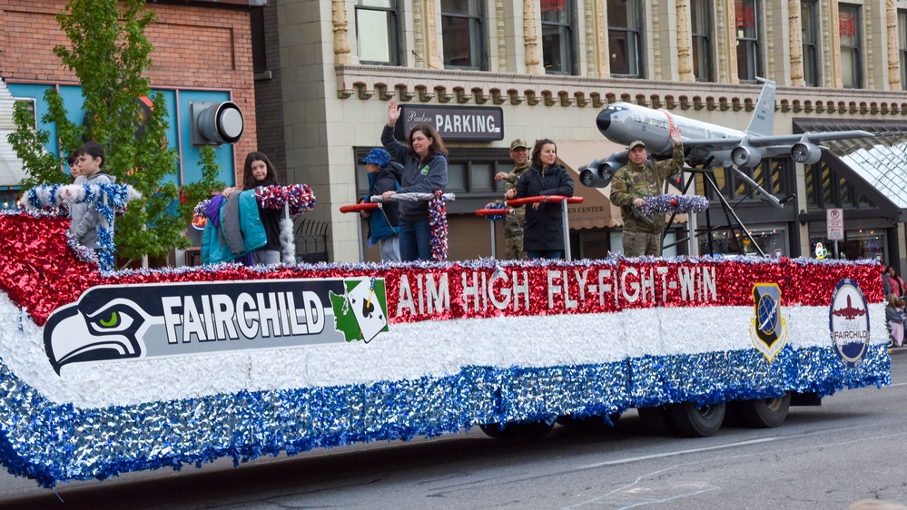 The Spokane Lilac Festival’s Armed Forces Torchlight Parade celebrates military community