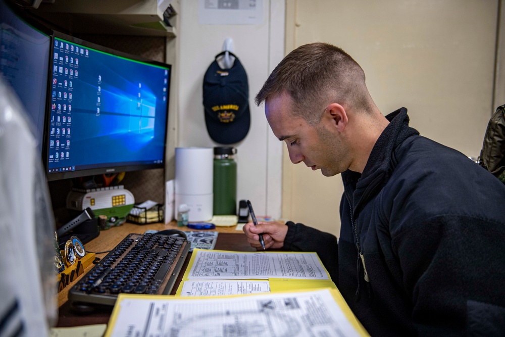 USS America (LHA 6) Conducts Daily Operations