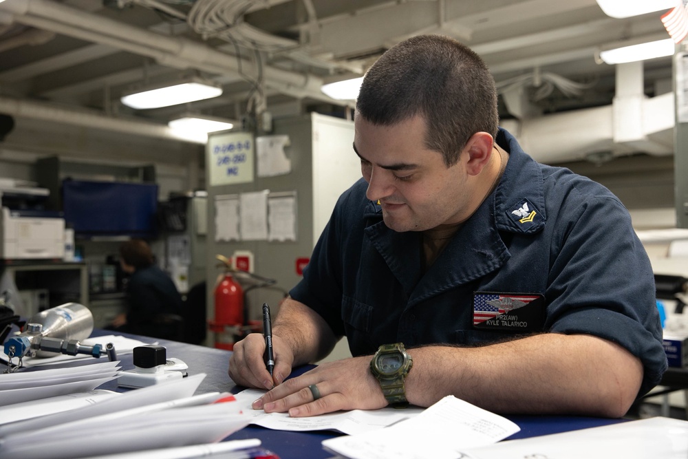 USS George H.W. Bush Sailor Issues Equipment