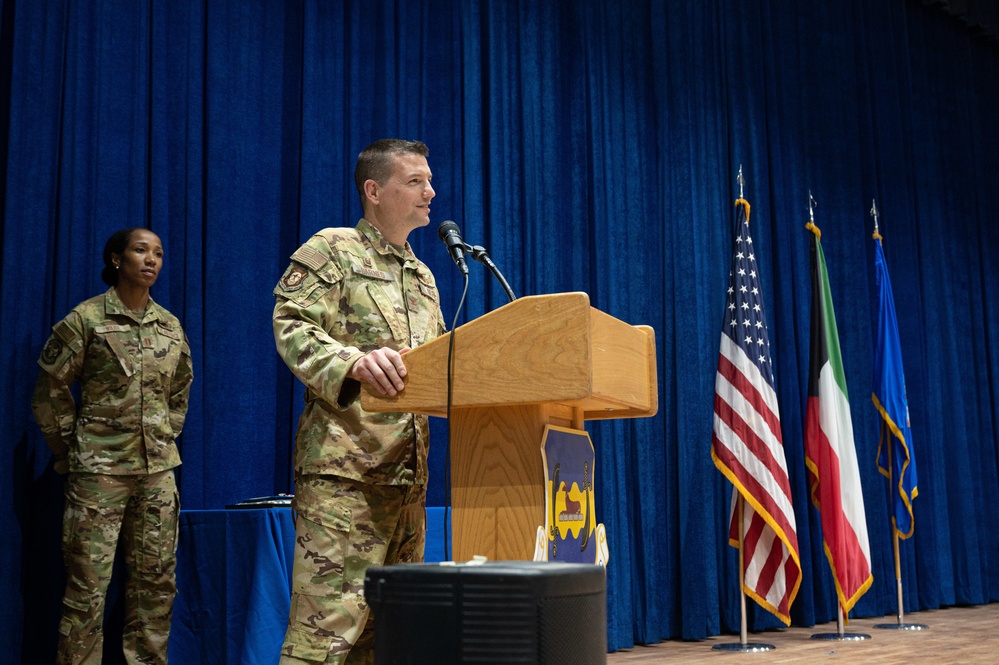 405th Expeditionary Aeromedical Evacuation Squadron holds change of command ceremony