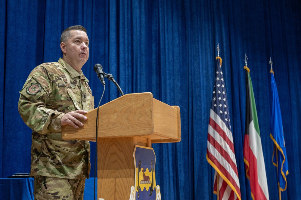 405th Expeditionary Aeromedical Evacuation Squadron holds change of command ceremony