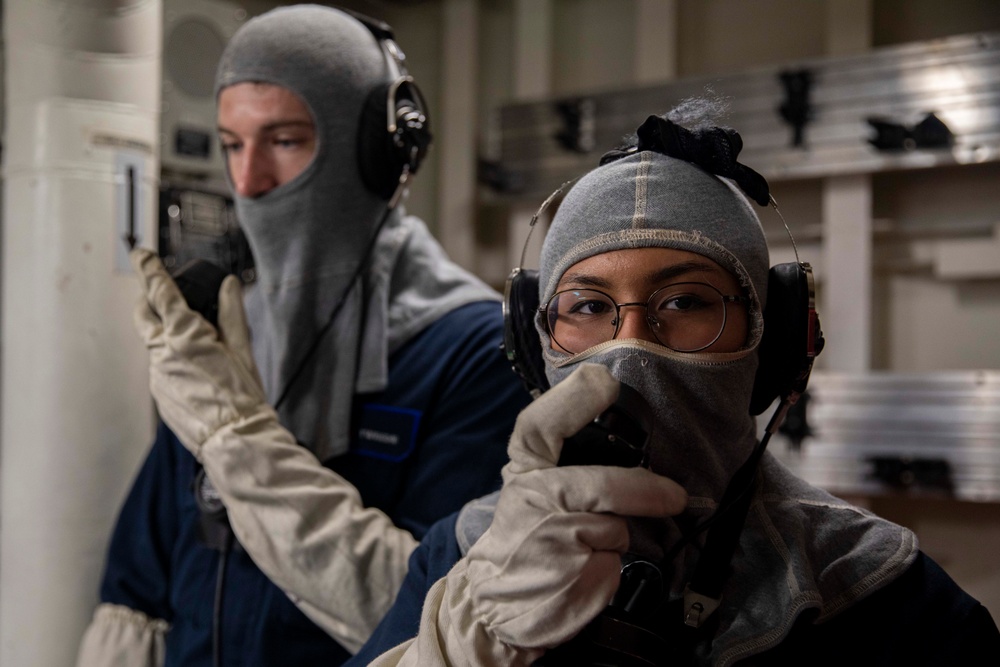 USS George H.W. Bush (CVN 77) Sailors Simulate General Quarters