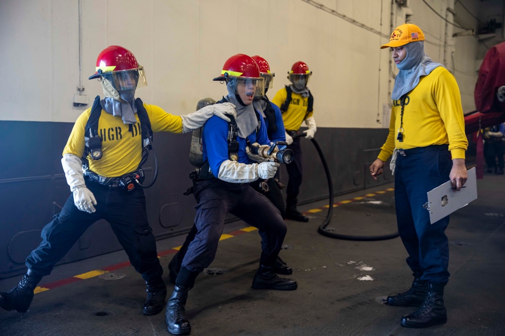 USS George H.W. Bush (CVN 77) Sailors Simulate General Quarters