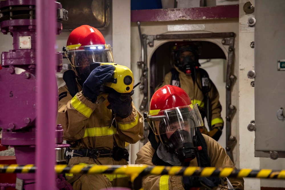 USS George H.W. Bush (CVN 77) Sailors Simulate General Quarters