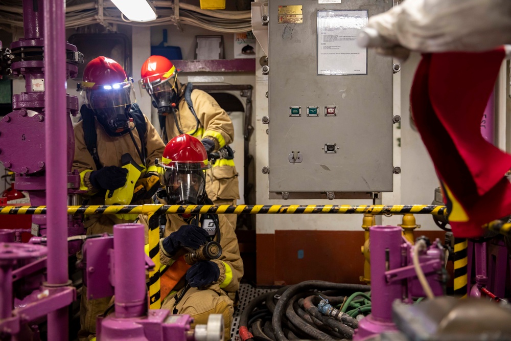 USS George H.W. Bush (CVN 77) Sailors Simulate General Quarters