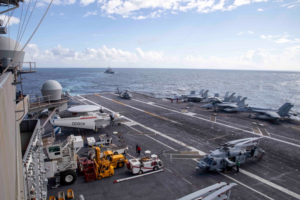 USS George H.W. Bush (CVN 77) Participates in Straits Transit Training Event