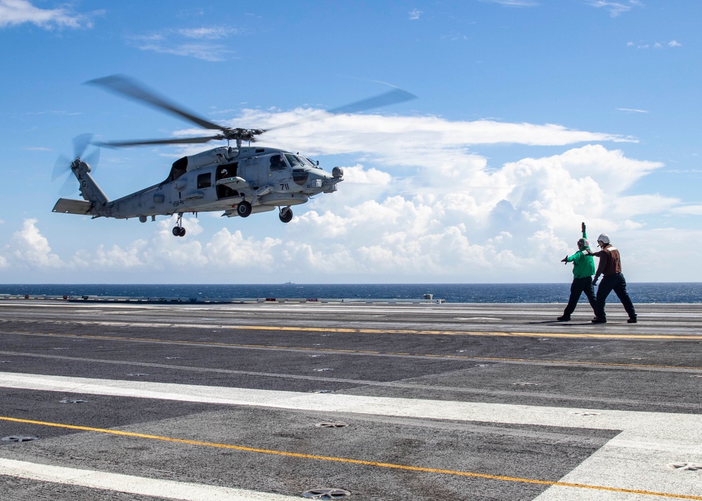 USS George H.W. Bush (CVN 77) Participates Straits Transit Training Event