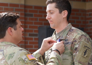 Cpt. Daniel Donohue, 98th Civil Affairs Battalion (SO)(A), Receives the Soldier’s Medal for Rescuing a Mother and her Child at Topsail Beach, North Carolina