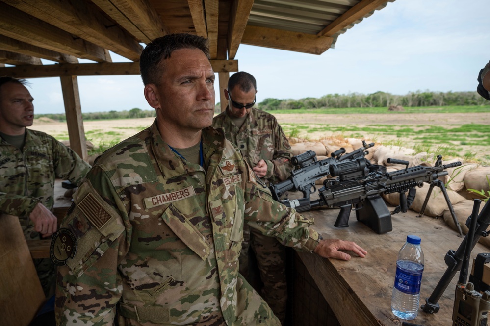 U.S. Air Force Col. Jason Chambers, 449th Air Expeditionary Group commander visits Camp Simba, Kenya