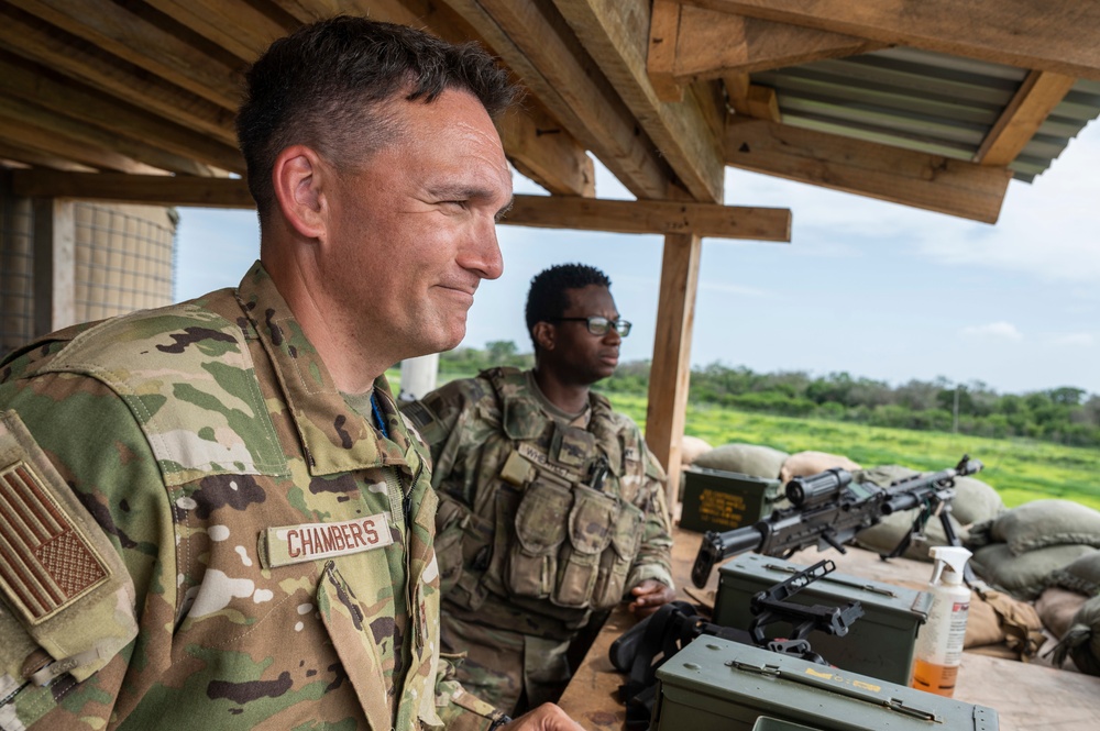 U.S. Air Force Col. Jason Chambers, 449th Air Expeditionary Group commander visits Camp Simba, Kenya