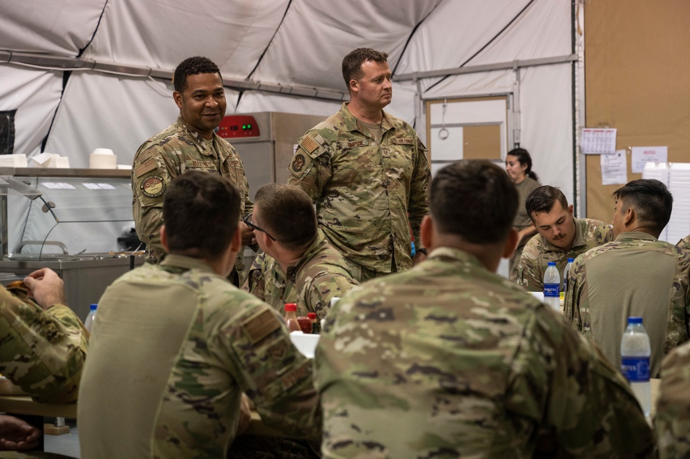 U.S. Air Force Col. Jason Chambers, 449th Air Expeditionary Group commander visits Camp Simba, Kenya