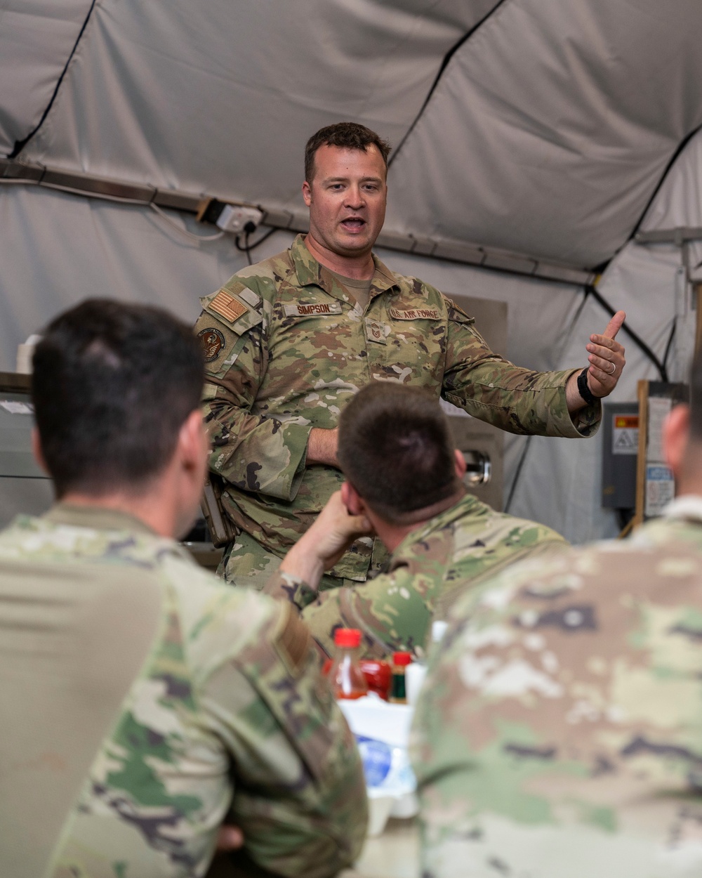 U.S. Air Force Col. Jason Chambers, 449th Air Expeditionary Group commander visits Camp Simba, Kenya