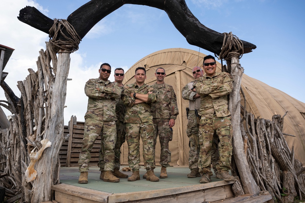 U.S. Air Force Col. Jason Chambers, 449th Air Expeditionary Group commander visits Manda Bay Airfield, Kenya