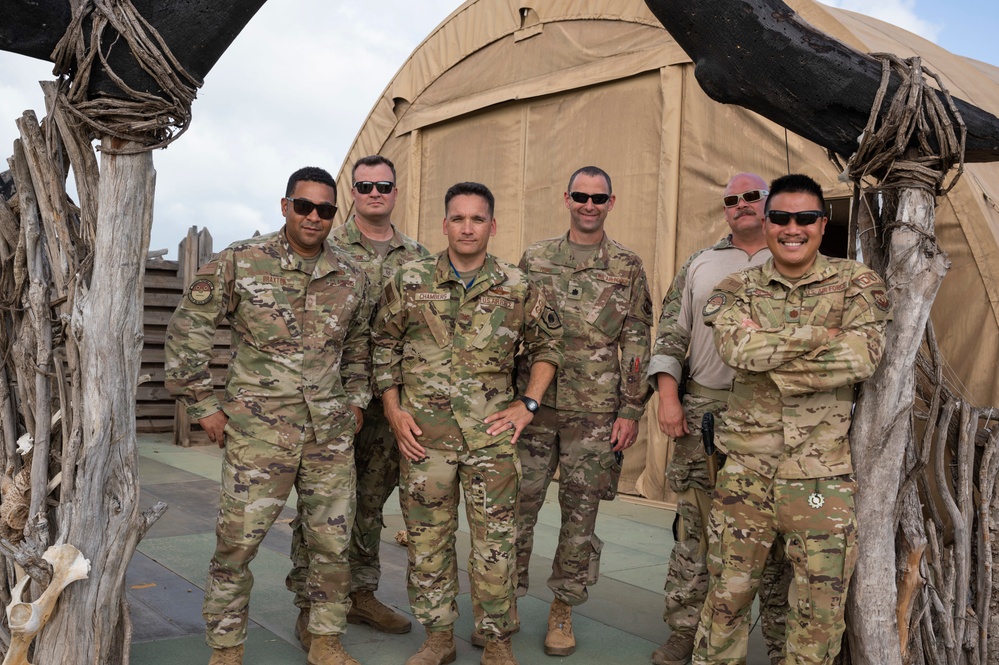 U.S. Air Force Col. Jason Chambers, 449th Air Expeditionary Group commander visits Manda Bay Airfield, Kenya