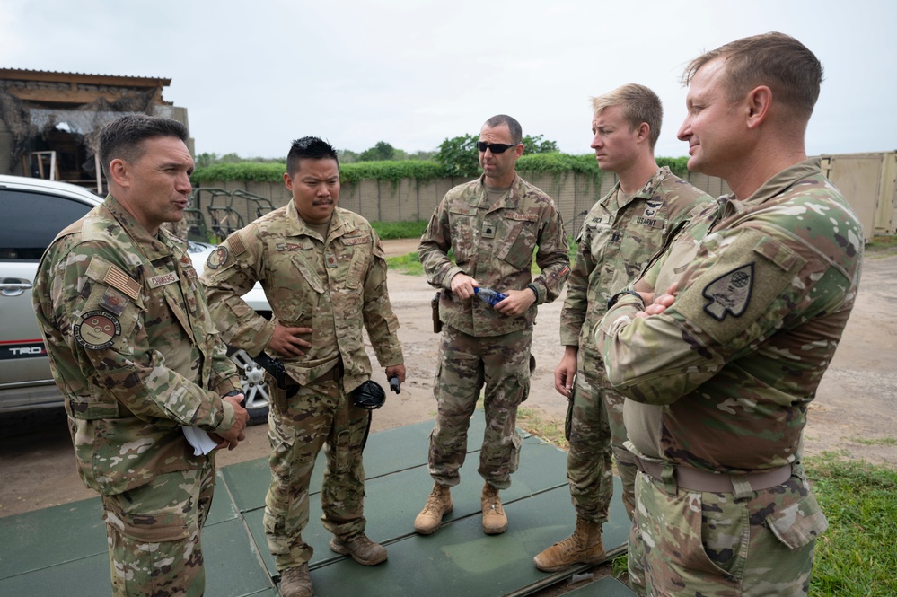 U.S. Air Force Col. Jason Chambers, 449th Air Expeditionary Group commander visits Manda Bay Airfield, Kenya