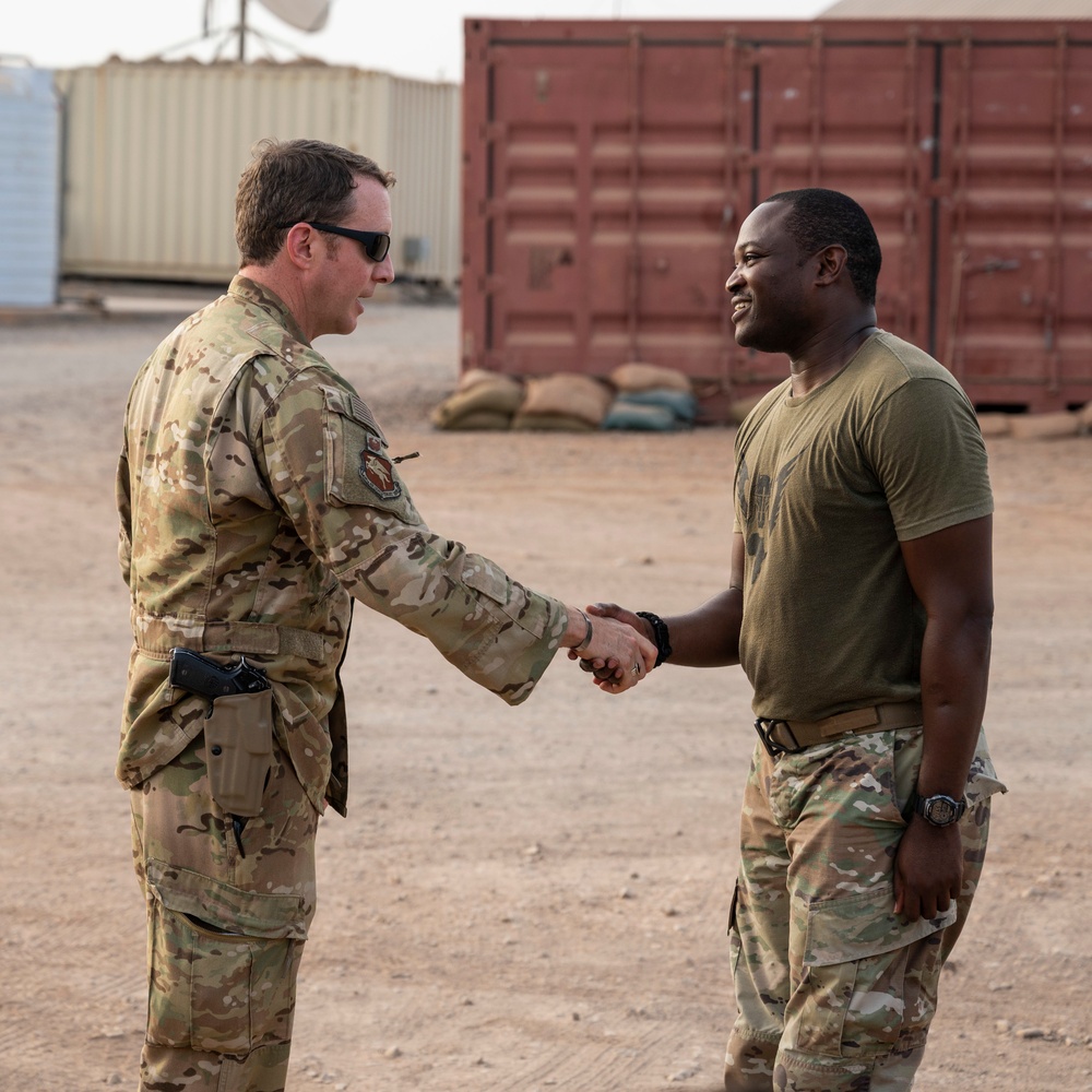 Incoming  449th Air Expeditionary Group commander visits Chabelley Airfield, Djibouti