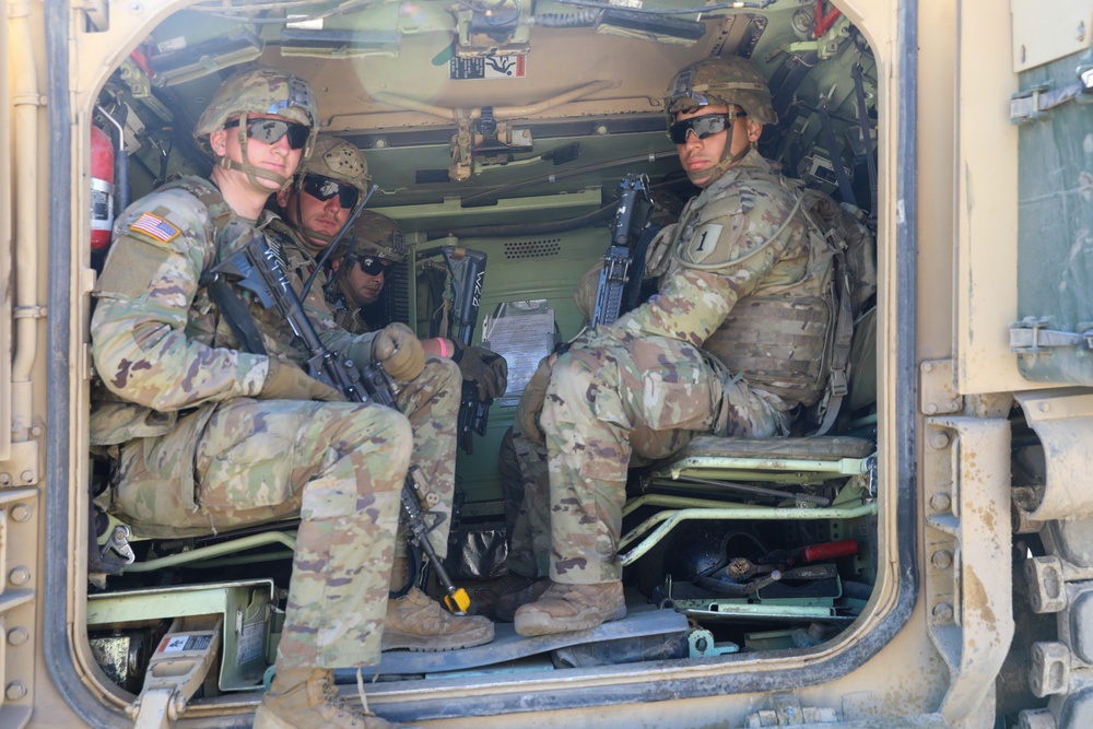 Soldiers from 1st Battalion, 63rd Armor Regiment get ready for gunnery