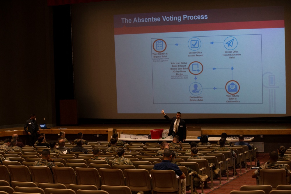 Pendleton Marines attend voting assistance workshop