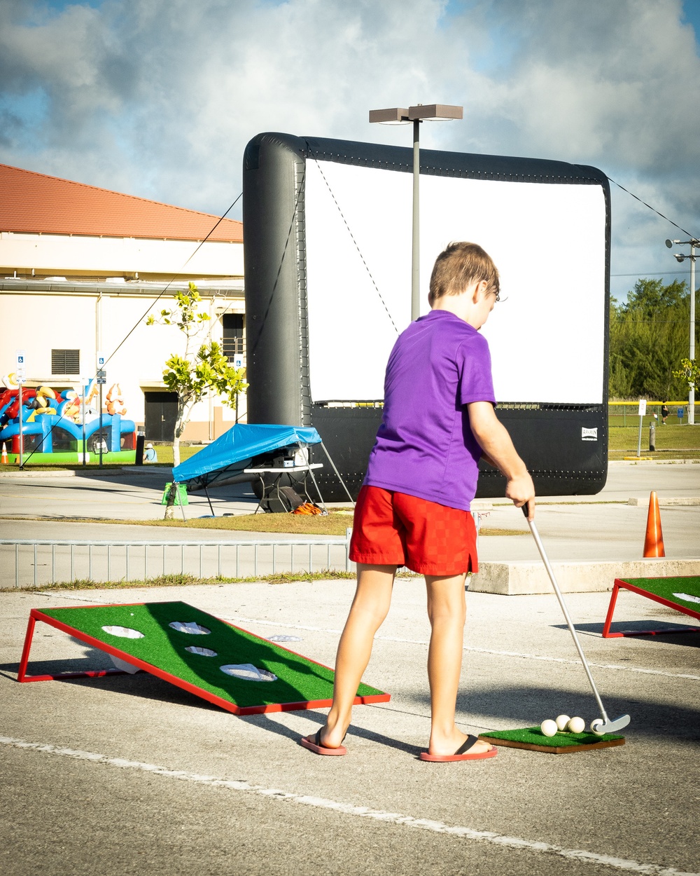 Families Turn Up for Jump House Carnival at Naval Base Guam