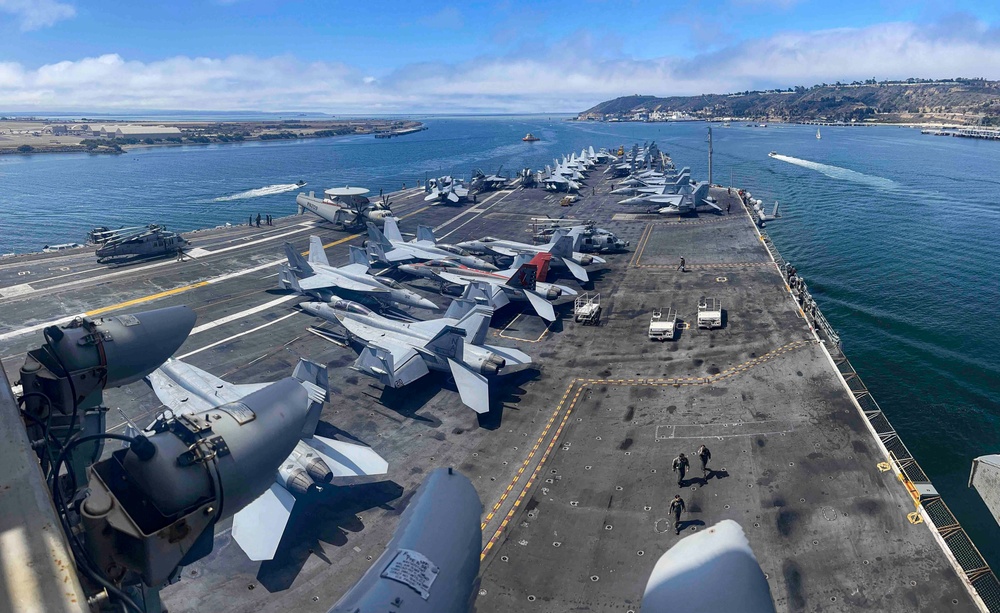 USS Nimitz Transits San Diego Strait