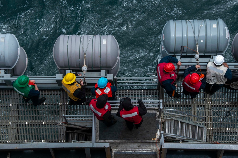 Sailors Prepare For A Fueling-At-Sea