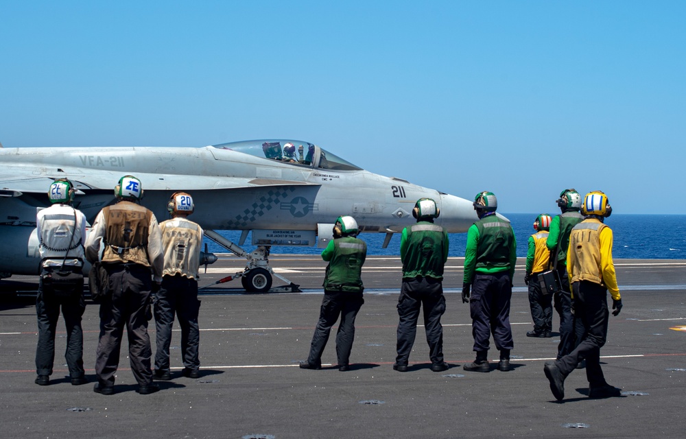 The Harry S. Truman Carrier Strike Group is on a scheduled deployment in the U.S. Naval Forces Europe area of operations, employed by U.S. Sixth Fleet to defend U.S., Allied and Partner interests.