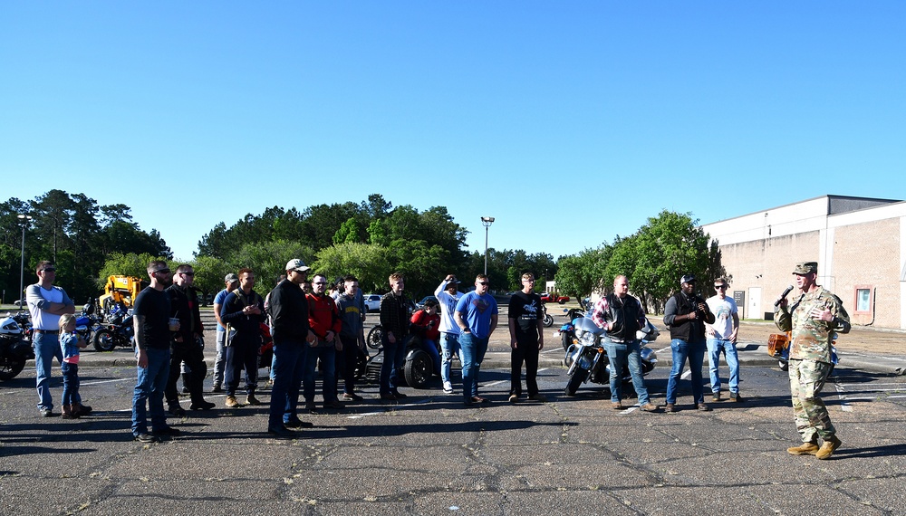 Fort Polk riders participate in Motorcycle Safety Awareness Month Safety Ride