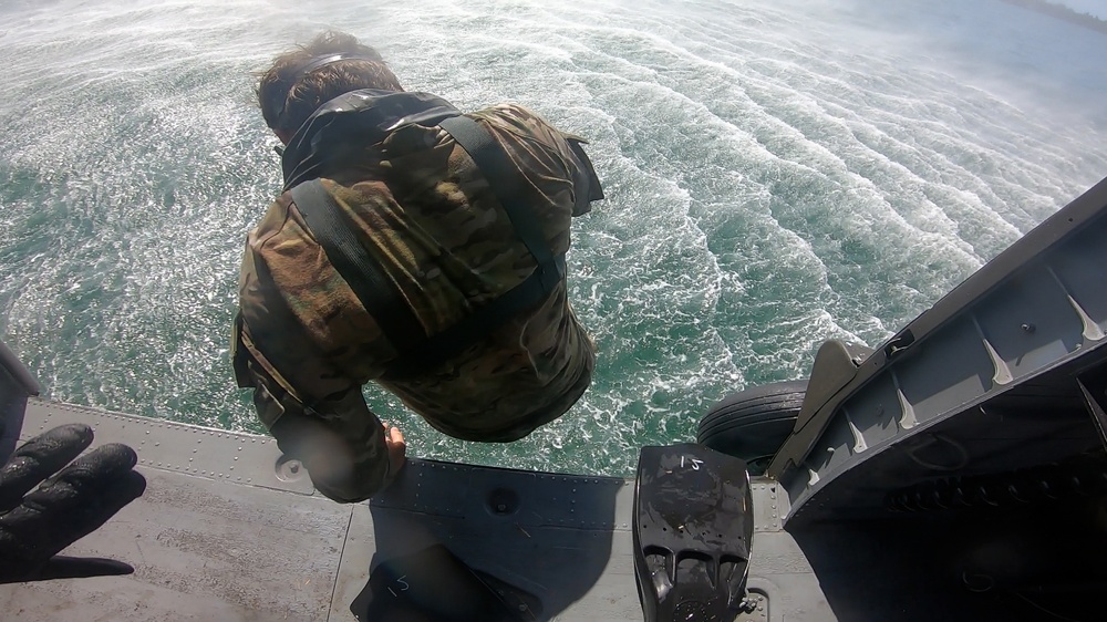 Special Forces Operators helocast into Gulf of Mexico