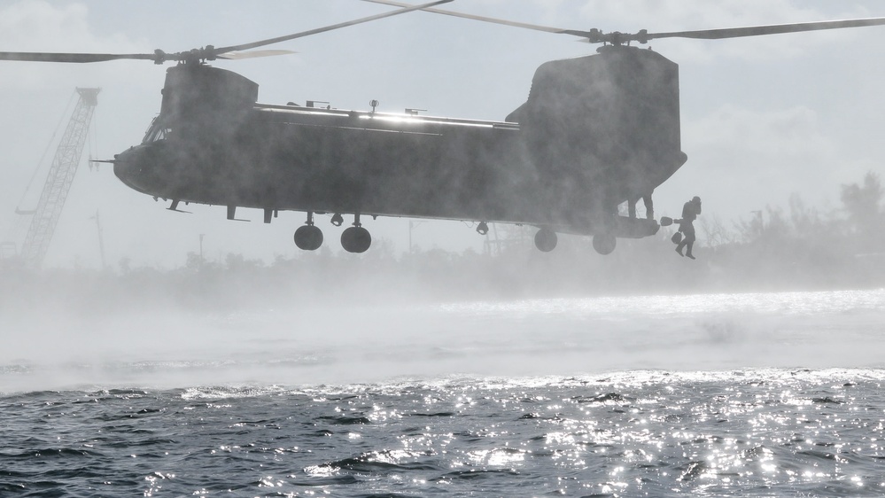 Special Forces Operators helocast into Gulf of Mexico