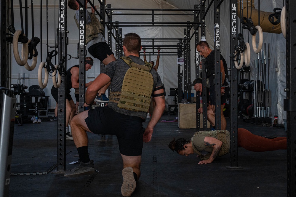 Deployed forces participate in the Murph Challenge