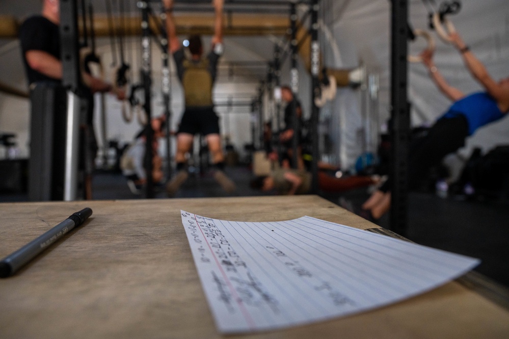 Deployed forces participate in the Murph Challenge