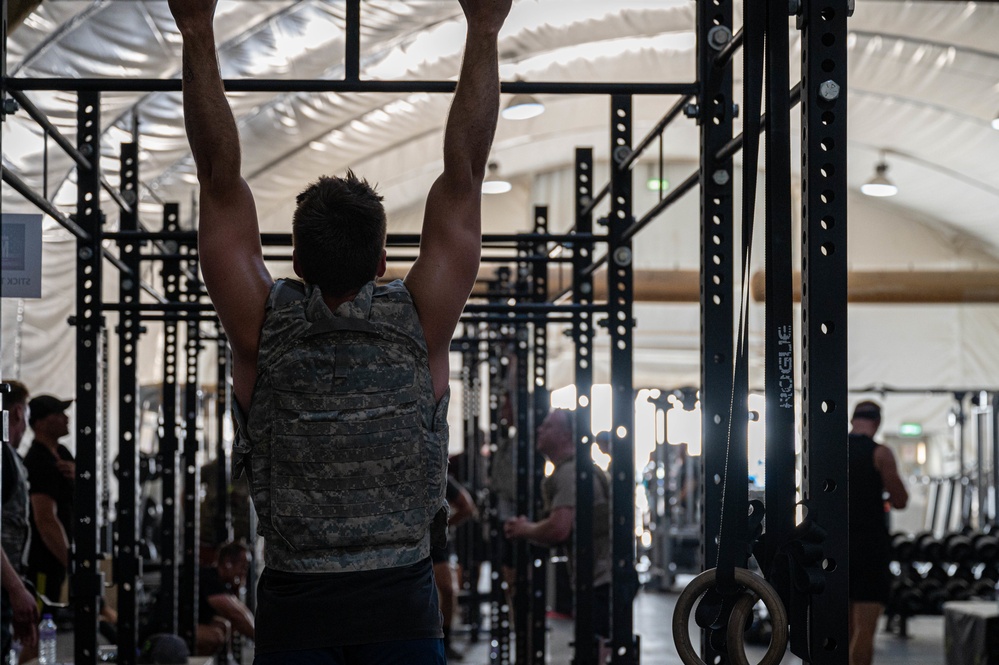 Deployed forces participate in the Murph Challenge