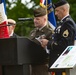 Addressing the audience at the Eisenhower Memorial