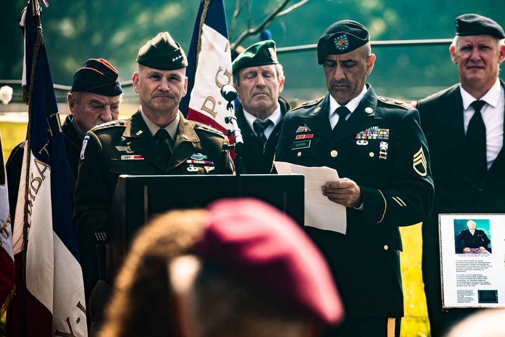 Giving a speech at the Eisenhower Memorial