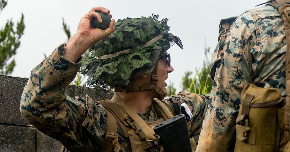 9th Engineer Support Battalion practice grenade throwing